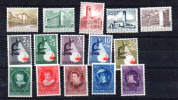 1955   Bienfaisance, Enfance, Lutte Contre Le Cancer, Yv.  634 / 648 *, Cote 66 €, - Unused Stamps