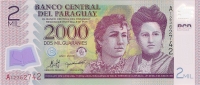 Paraguay 2000 Guaranies 2008. UNC Polymer - Paraguay