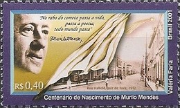 BRAZIL - BIRTH CENTENARY OF MURILO MENDES (1901-1975), POET 2001 - MNH - Nuevos