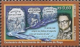 BRAZIL - BIRTH CENTENARY OF JOSÉ LINS DO RÊGO (1901-1987), WRITER 2001 - MNH - Nuevos