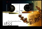 AUSTRALIA - 2005  FIRST AUSTRALIAN COIN  MS OVPT PACIFIC EXPLORER IN RED MINT NH - Blocchi & Foglietti