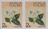 NAURU 1973. Flowers Plant Kauwe Lud 2c. IMPERF.PAIR  [non  Dentelé,Geschnitten,no Dentado,non Dentellato,ogetande] - Nauru