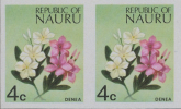 NAURU 1973. Flowers Denea 4c. IMPERF.PAIR   [non  Dentelé,Geschnitten,no Dentado,non Dentellato,ogetande] - Nauru