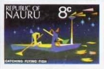 NAURU 1973. Canoe Catching Flying Fish 8c. IMPERF.   [non  Dentelé,Geschnitten,no Dentado,non Dentellato,ogetande] - Nauru