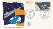 Document Philatélique,enveloppe Fusée Diamant Et Satellite 1966 - Other & Unclassified