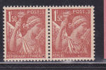 FRANCE N° 652 1.50 ROUGE CARMIN TYPE IRIS 1.50 CASSE PAIRE NEUF SANS CHARNIERE - Ungebraucht