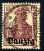 DANZIG 1920 15 Pfg. Postally Used, Expertised Infla.  Michel 3 - Afgestempeld