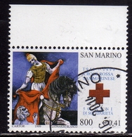 REPUBBLICA DI SAN MARINO 1999 CROCE ROSSA RED CROSS CROIX ROUGE LIRE 800 € 0,41  USATO USED OBLITERE' - Used Stamps