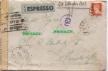 SI53D Italia Italy POSTA MILITARE Affrancata L. 1,75 ESPRESSO 1943 Controllo Di Censura Da Bergamo(Saniciìo) A Pesaro - Marcophilia