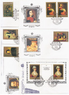 Russia USSR 1985 FDC X6, St. Petersburg Hermitage Museum, Murillo Zurbaran Puga Velazquez Pereda Painting Spain - FDC