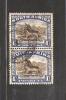 SOUTH AFRICA UNION 1947 Used Pair Definitives 1 Sh Hyph. Screened  SACC-119  #12190 - Gebraucht