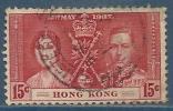 HONG KONG , Colonie Britannique , 15 C , Couronnement De George VI , 1937 , N° YT 138 - Gebruikt