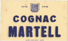 Buvard  Publicitaire    Cognac MARTEL   13.5 Cm  X  22.5 Cm - Alcolici