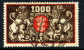 DANZIG 1923 Large Arms 1000 Mk. Postally Used, Expertised Infla. Michel 121 - Afgestempeld