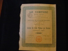 Action " Le Camphre " Paris 1907 Avec Tous Les Coupons. - Industrial
