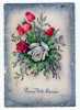 Carte Postale Bonne Fête Maman 1961 Mères Bouquet De Roses Et Tulipes Fleurs - Fête Des Mères