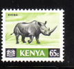 Kenya 1966-69 Black Rhinoceros Rhino 65c MNH - Kenya (1963-...)