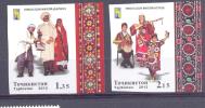 2012. Tajikistan, RCC, National Costumes, 2v  IMPERFORATED, Mint/** - Tayikistán