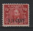 Canada 1915 3/8 Cent Excise Tax Stamp Overprint Issue #FX23 - Fiscale Zegels