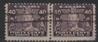 Canada 1915 40 Cent  Excise Tax Issue #FX9  Pair - Fiscali