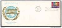 FDC Official WFUNA Cachet GOLD Embossed United Nations1967 Flags Pavillion WFUNA Emblem Verso - 1967 – Montreal (Kanada)