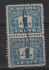 Canada 1915 4 Cent Excise Issue  #FX39 Pair - Fiscali