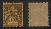 DIEGO SUAREZ - MADAGASCAR / 1894 - 75 C. VIOLET NOIR SUR JAUNE # 49 ** / COTE 22.00 EUROS (T1447) - Nuovi