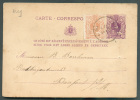 EP Carte 5 Centimes + N°28 Obl. Sc HUY  Du 30 Mars 1877  Vers Frankfort - 7910 - Cartes Postales 1871-1909