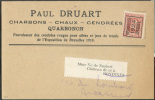 TB Houyoux 3c Préo BRUXELLES 1924 BRUSSEL S/C.P. Imprimée (Charbons P. Druart) Vers Bonnine (biffé) Réexpédiée Vers Namu - Otros & Sin Clasificación
