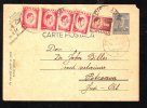 INFLATION 1946  STATIONERY CARD NICE FRANKING 5 STAMPS SENT TO MAIL ROMANIA. - Covers & Documents