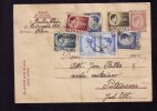 INFLATION 1946  STATIONERY CARD NICE FRANKING 7 STAMPS SENT TO MAIL ROMANIA. - Cartas & Documentos