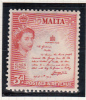 1956 - Queen Elizabeth II - Malta (...-1964)