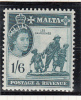 1956 - Queen Elizabeth II - Malta (...-1964)