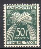 ANDORRE FRANCAIS - 1943-46: Timbre Taxe "Légende TIMBRE TAXE" (N°T40**) - Ongebruikt