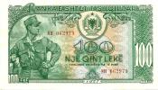 ALBANIA 100 LEKE GREEN MAN FRONT MOTIF BACK DATED 1957 UNC P30a READ DESCRIPTION!! - Albanië