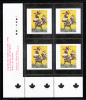 Canada MNH Scott #1800 Lower Left Plate Block 95c ´Coq Licorne´ By Jean Dallaire - Canadian Art - Plattennummern & Inschriften