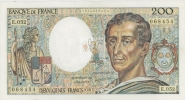 MONTESQUIEU 200 FRANCS - 1987 - E.052 - O° - COTE IPCbanknotes: 35 Euros - 200 F 1981-1994 ''Montesquieu''