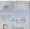 3537  Carta Entera Barcelona 1867, Parrilla Numeral 2 - Briefe U. Dokumente