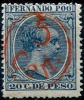 Fernando Poo 1896-1900, 20 Cts Azul Habilitado 5 Cts Alfonso XIII Pelón Edifil 40H* Nuevo - Fernando Poo