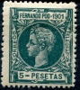 Fernando Poo 1901 Edifil 108* Nuevo 5 Pts Verde De Alfonso XIII - Fernando Poo