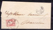 T)1859 SPAIN 4c WHITE PAPER ZARAGOZA TO BARCELONA.- - Lettres & Documents