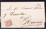 T)1867 CIRC.COVER SPAIN ZARAGOZA TO HUESCA XF¡. - Cartas & Documentos