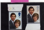 GREAT BRITAIN 1981 - GRAN BRETAGNA WEDDING OF THE PRINCE OF WALES TO LADY DIANA SPENCER - NOZZE PRINCIPE DI GALLES MNH - Unused Stamps