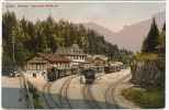 Brunig Bahnhof 3854 Couleur  Train Edit Photoglob  Timbrée Meiringen 1910 - Meiringen