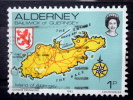 Alderney - 1983 - Mi.nr.1 - Used - Views Of Alderney - Map Of Alderney, Coat Of Arms - Definitives - Alderney