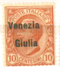 Fra350 Venezia Giulia, Occupazione, Occupation, Sovrastampa 10 Cent, Overprint, 1918-19, N. 22 - Venezia Giuliana