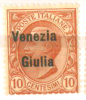 Fra350 Venezia Giulia, Occupazione, Occupation, Sovrastampa 10 Cent, Overprint, 1918-19, N. 22 - Venezia Giulia