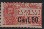 Fra333 Regno Italia, Espresso, Express, Re Vittorio Emanuele III, Sovrastampa Overprint 60 Cent Su 50 Cent Rosso Taxe - Express Mail