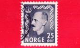 NORVEGIA - NORGE - 1951 - USATO - Re Haakon VII - 25 - Used Stamps