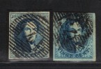 BELGIQUE N° 7 X 2 Nuances  Obl. Superbes - 1851-1857 Médaillons (6/8)